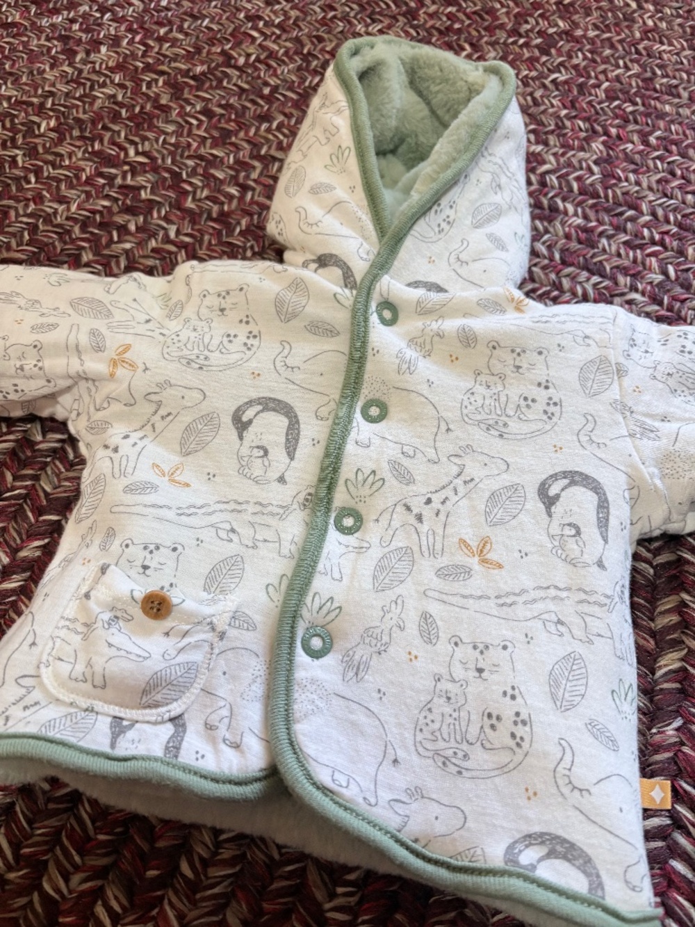 Feetje Reversible Teddy Hooded Baby Jacket - 6M